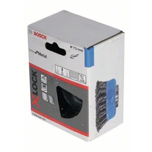  Gezopfte Topfbürsten Heavy for Metal für X-LOCK Winkelschleifer Bosch X-LOCK Topfbürste 75 mm, gezopfter Stahldraht, für kleine Winkelschleifer 12377398