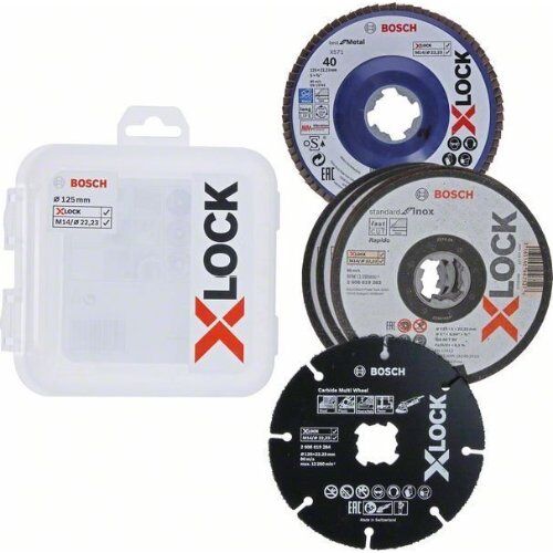  X-LOCK Schneid‑ und Schleifset Bosch X-LOCK Trenn- und Fächerschleifscheiben-Set, 125 mm, CMW, für kleine Winkelschleifer 12372253