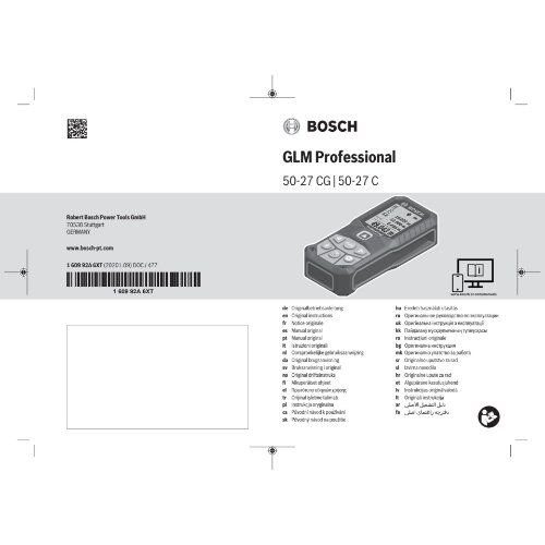  Messtechnik Laser-Entfernungsmesser Bosch Laser-Entfernungsmesser GLM 50-27 CG mit BA 3.7V 1.0Ah A und USB-C-Kabel 12369573