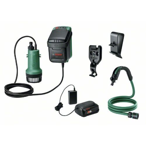  18-V-POWER FOR ALL-Akkusystem Bosch Akku-Regenwasserpumpen GardenPump 18V-2000: Akku 18V 2.5Ah, Ladegerät AL 1810 CV 12377565