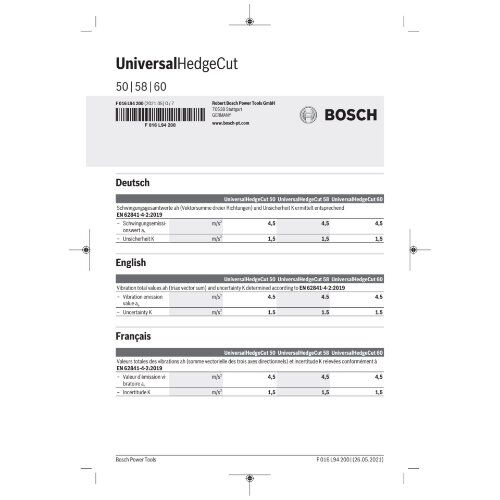  Gartengeräte Heckenscheren Bosch Heckenschere UniversalHedgeCut 50 12377848