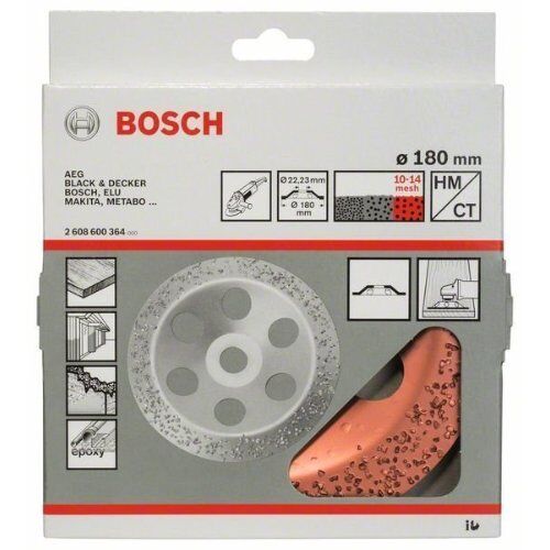  Carbide-Schleifköpfe, 22,23-mm-Bohrung für große Winkelschleifer Bosch Carbide-Topfscheibe, für große Winkelschleifer mit Spannmutter 12377392