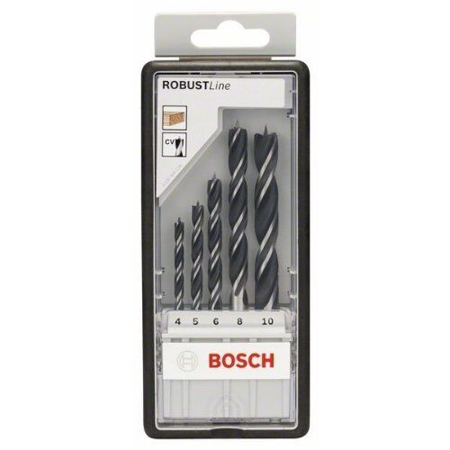  Holzspiralbohrer-Sets mit zylindrischem Schaft Bosch 5-tlg. Holzspiralbohrer-Set, Robust Line, 4–10 mm, für Bohrmaschinen 12370665