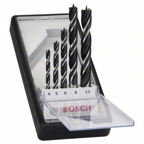  Holzspiralbohrer-Sets mit zylindrischem Schaft Bosch 5-tlg. Holzspiralbohrer-Set, Robust Line, 4–10 mm, für Bohrmaschinen 12370665