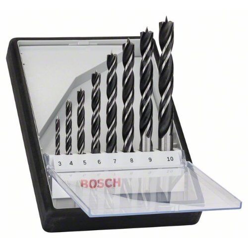  Holzspiralbohrer-Sets mit zylindrischem Schaft Bosch 8-tlg. Holzspiralbohrer-Set, Robust Line, 3–10 mm, für Bohrmaschinen 12370667