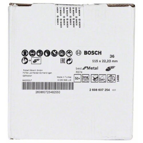  R574 Best for Metal Fiberschleifscheiben für kleine Winkelschleifer Bosch Fiberschleifscheibe R574, Best for Metal, für kleine Winkelschleifer 12376020