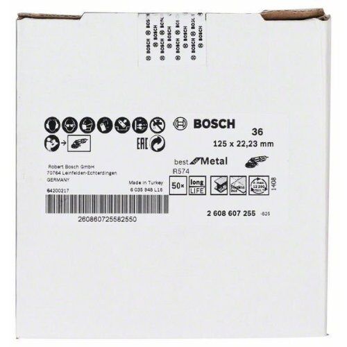  R574 Best for Metal Fiberschleifscheiben für kleine Winkelschleifer Bosch Fiberschleifscheibe R574, Best for Metal, für kleine Winkelschleifer 12376024