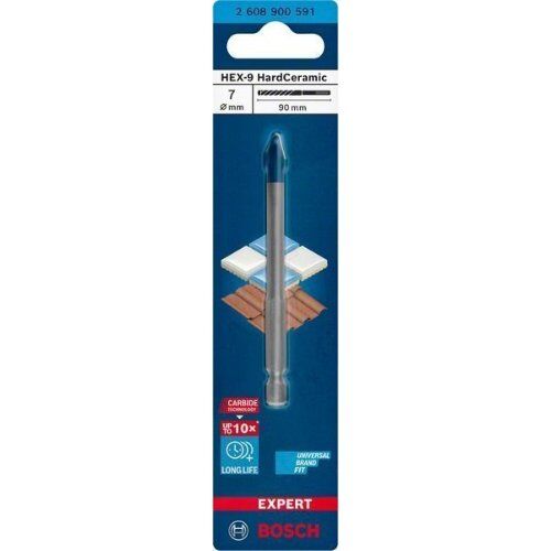 Fliesenbohrer EXPERT HEX-9 HardCeramic Bohrer Bosch EXPERT HEX-9 HardCeramic Bohrer, 7 x 90 mm, für Dreh- und Schlagbohrer 12370316