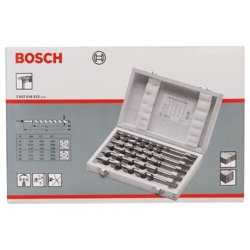  Holzschlangenbohrer-Sets mit Sechskantschaft Bosch 6-tlg. Holzschlangenbohrer-Set, 10–20 mm lang, für Dreh- und Schlagbohrer 12370676
