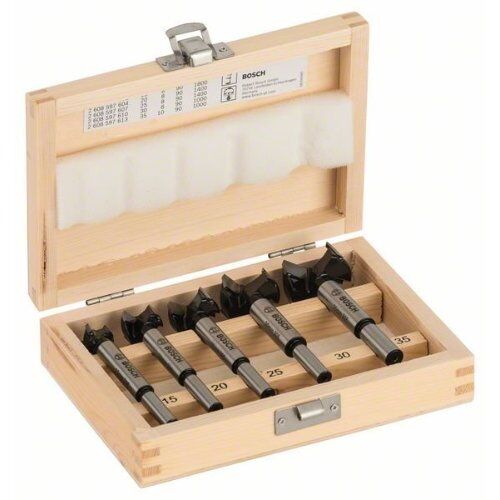  Carbide-Scharnierlochbohrer-Sets Wood Bosch 5-tlg. Scharnierlochbohrer-Set, Carbide, 15–35 mm, für Bohrmaschinen 12370674