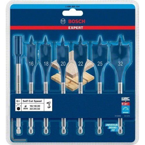  Bohrer-Sets EXPERT SelfCut Speed Flachfräsbohrer-Sets Bosch EXPERT SelfCut Speed Flachfräsbohrer-Set, 16/18/20/22/25/32 mm, 7-tlg., für Bohrmaschinen 12370672