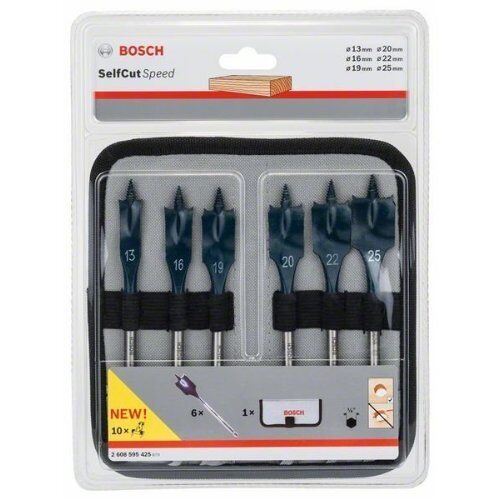  Flachfräsbohrer-Sets SelfCut Speed Bosch 6-tlg. Flachfräsbohrer-Set SelfCut Speed, 13–25 mm, für Dreh- und Schlagbohrer 12370687