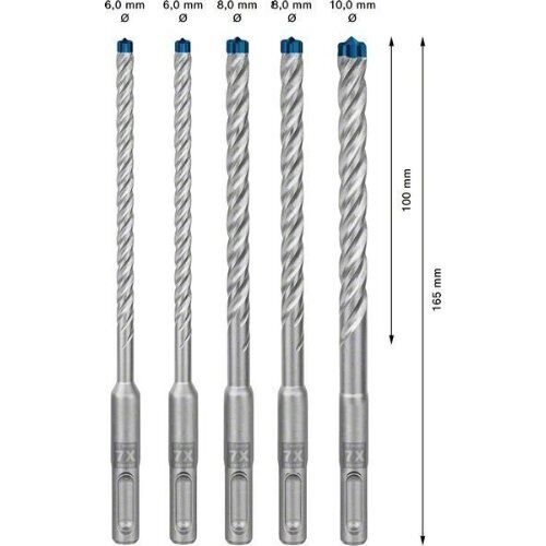  EXPERT SDS plus-7X Hammerbohrer-Sets Bosch EXPERT SDS-plus-7X Hammerbohrer-Set, 6/6/8/8/10 mm, 5-tlg., für Bohrhämmer 12371421