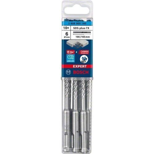  EXPERT SDS plus-7X Hammerbohrer Bosch EXPERT SDS-plus-7X Hammerbohrer, 6 x 100 x 165 mm, 10-tlg., für Bohrhämmer 12370723