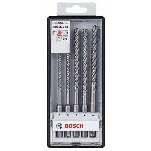  Bohrer-Sets SDS plus-7X Betonbohrer-Sets Bosch 5-tlg. Hammerbohrer-Set SDS-plus-7X, 6/6/8/8/10 mm, für Bohrhämmer 12371426