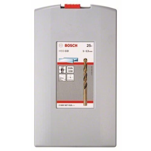  HSS-Co Metallbohrer-Sets DIN338 Bosch 25-tlg. ProBox Metallbohrer-Set HSS-Co, DIN 338 (Kobaltlegierung), 1–13 mm, für Bohrmaschinen 12372100