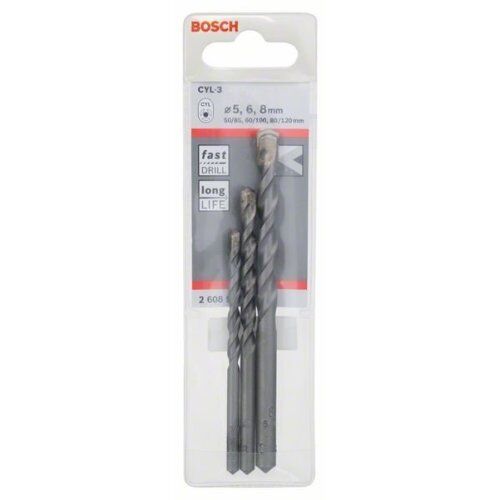  Bohrer-Sets CYL-3 Concrete Bohrer-Sets Bosch 3-tlg. CYL-3 Betonbohrer-Set, 5/6/8 mm, für Dreh- und Schlagbohrer 12371445