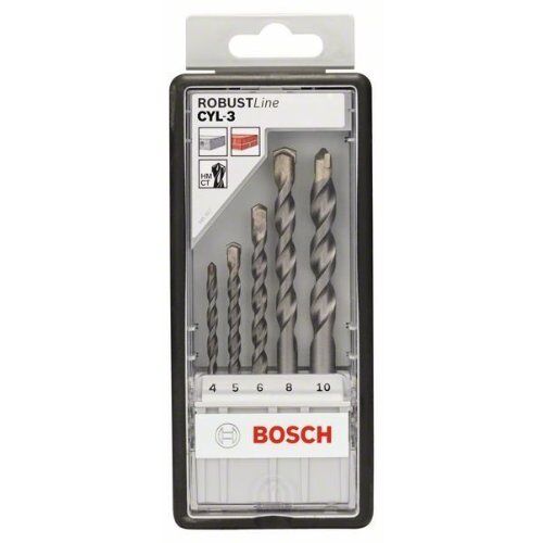  CYL-3 Concrete Bohrer-Sets, Robust Line Bosch 5-tlg. CYL-3 Betonbohrer-Set, Robust Line, 4–10 mm, für Dreh- und Schlagbohrer 12371442