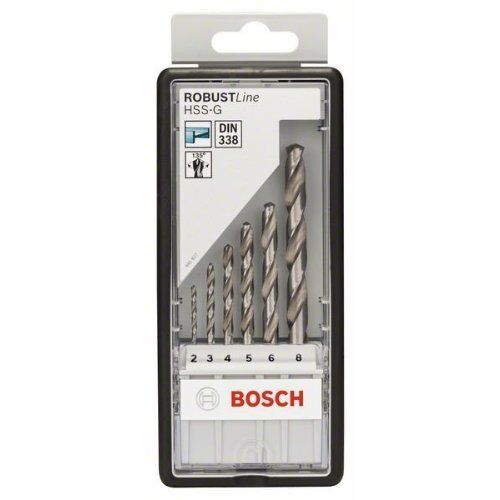  HSS-G DIN338 Metallbohrer-Sets Robust Line Bosch 6-tlg. Metallbohrer-Set, Robust Line, HSS-G, 135°, 2–8 mm, für Bohrmaschinen 12372094