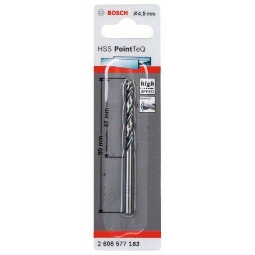  HSS PointTeQ Spiralbohrer mit zylindrischem Schaft Bosch HSS-Spiralbohrer PointTeQ 4,5 mm, für Bohrmaschinen 12371751