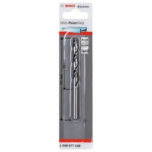  HSS PointTeQ Spiralbohrer mit zylindrischem Schaft Bosch HSS-Spiralbohrer PointTeQ 6,5 mm, für Bohrmaschinen 12371876