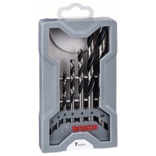  HSS PointTeQ Spiralbohrer-Sets mit Sechskantschaft Bosch HSS-Spiralbohrer-Set, PointTeQ, 7-tlg., Mini-X-Line, 2–8 mm, für Bohrmaschinen 12372110