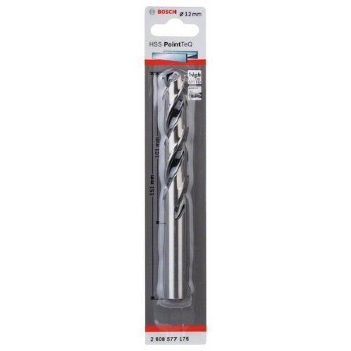  HSS PointTeQ Spiralbohrer mit zylindrischem Schaft Bosch HSS-Spiralbohrer PointTeQ 12,0 mm, für Bohrmaschinen 12371836