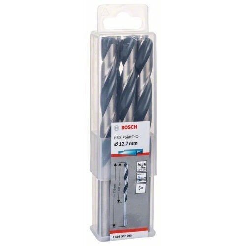  HSS PointTeQ Spiralbohrer mit zylindrischem Schaft Bosch HSS-Spiralbohrer PointTeQ 12,7 mm, für Bohrmaschinen 12371775