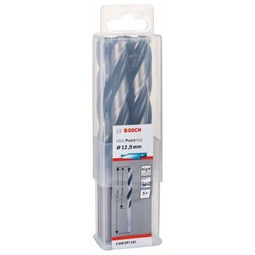  HSS PointTeQ Spiralbohrer mit zylindrischem Schaft Bosch HSS-Spiralbohrer PointTeQ 12,9 mm, für Bohrmaschinen 12371833