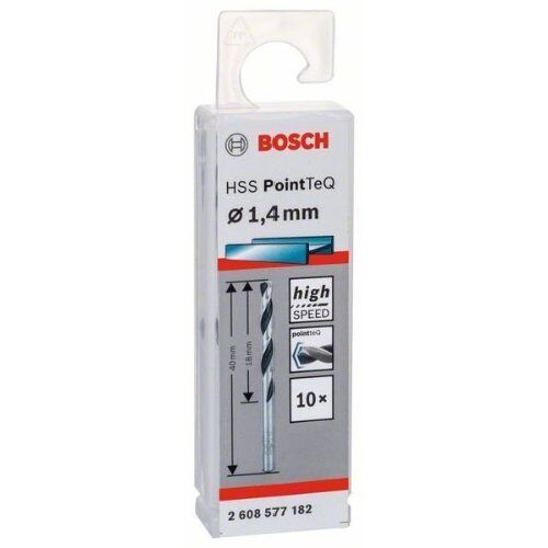  HSS PointTeQ Spiralbohrer mit zylindrischem Schaft Bosch HSS-Spiralbohrer PointTeQ 1,4 mm, für Bohrmaschinen 12371864