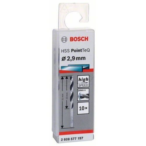  HSS PointTeQ Spiralbohrer mit zylindrischem Schaft Bosch HSS-Spiralbohrer PointTeQ 2,9 mm, für Bohrmaschinen 12371788