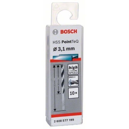  HSS PointTeQ Spiralbohrer mit zylindrischem Schaft Bosch HSS-Spiralbohrer PointTeQ 3,1 mm, für Bohrmaschinen 12371838