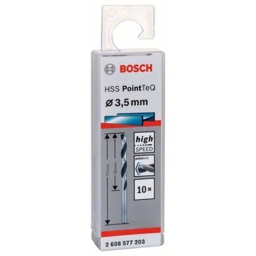  HSS PointTeQ Spiralbohrer mit zylindrischem Schaft Bosch HSS-Spiralbohrer PointTeQ 3,5 mm, für Bohrmaschinen 12371862