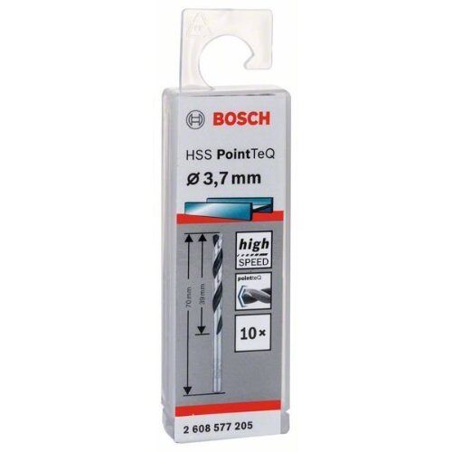  HSS PointTeQ Spiralbohrer mit zylindrischem Schaft Bosch HSS-Spiralbohrer PointTeQ 3,7 mm, für Bohrmaschinen 12371736