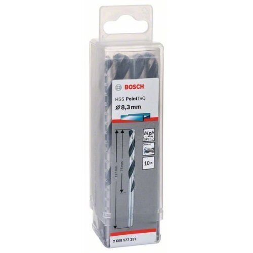  HSS PointTeQ Spiralbohrer mit zylindrischem Schaft Bosch HSS-Spiralbohrer PointTeQ 8,3 mm, für Bohrmaschinen 12371773