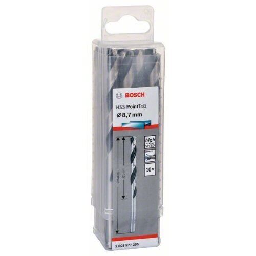  HSS PointTeQ Spiralbohrer mit zylindrischem Schaft Bosch HSS-Spiralbohrer PointTeQ 8,7 mm, für Bohrmaschinen 12371865
