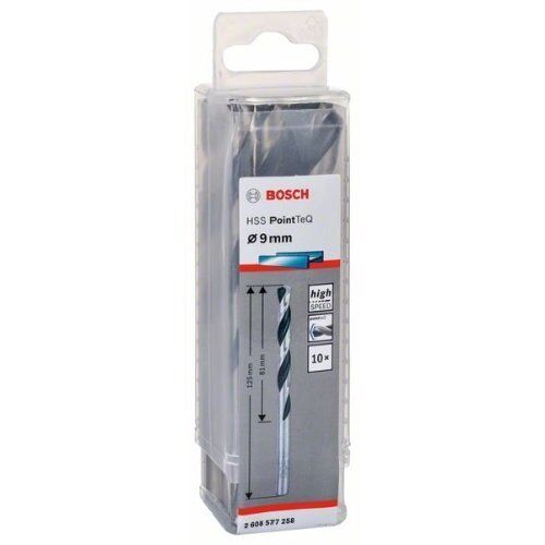  HSS PointTeQ Spiralbohrer mit zylindrischem Schaft Bosch HSS-Spiralbohrer PointTeQ 9,0 mm, für Bohrmaschinen 12371748