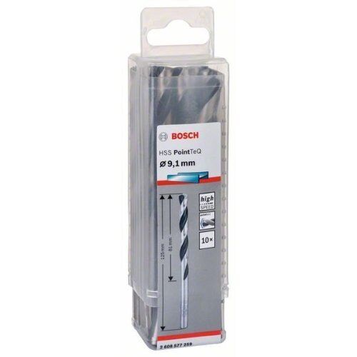  HSS PointTeQ Spiralbohrer mit zylindrischem Schaft Bosch HSS-Spiralbohrer PointTeQ 9,1 mm, für Bohrmaschinen 12371873
