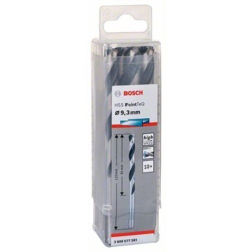  HSS PointTeQ Spiralbohrer mit zylindrischem Schaft Bosch HSS-Spiralbohrer PointTeQ 9,3 mm, für Bohrmaschinen 12371817