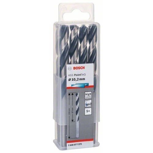  HSS PointTeQ Spiralbohrer mit zylindrischem Schaft Bosch HSS-Spiralbohrer PointTeQ 10,2 mm, für Bohrmaschinen 12371735