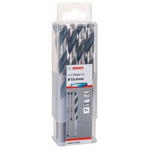  HSS PointTeQ Spiralbohrer mit zylindrischem Schaft Bosch HSS-Spiralbohrer PointTeQ 10,4 mm, für Bohrmaschinen 12371753