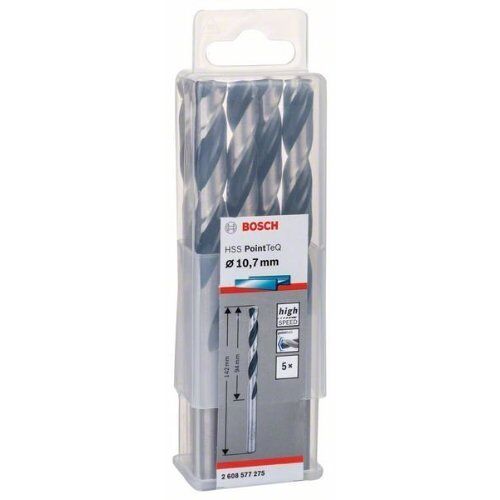  HSS PointTeQ Spiralbohrer mit zylindrischem Schaft Bosch HSS-Spiralbohrer PointTeQ 10,7 mm, für Bohrmaschinen 12371878