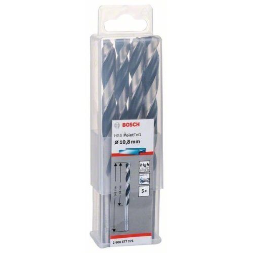  HSS PointTeQ Spiralbohrer mit zylindrischem Schaft Bosch HSS-Spiralbohrer PointTeQ 10,8 mm, für Bohrmaschinen 12371867