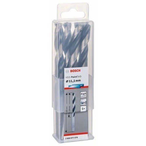  HSS PointTeQ Spiralbohrer mit zylindrischem Schaft Bosch HSS-Spiralbohrer PointTeQ 11,1 mm, für Bohrmaschinen 12371755