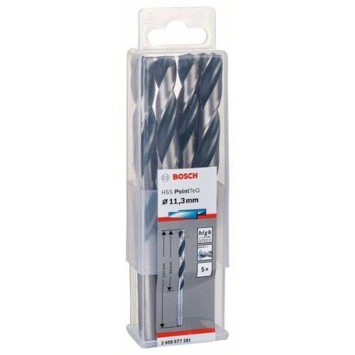  HSS PointTeQ Spiralbohrer mit zylindrischem Schaft Bosch HSS-Spiralbohrer PointTeQ 11,3 mm, für Bohrmaschinen 12371863