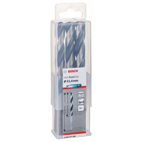  HSS PointTeQ Spiralbohrer mit zylindrischem Schaft Bosch HSS-Spiralbohrer PointTeQ 11,4 mm, für Bohrmaschinen 12371793