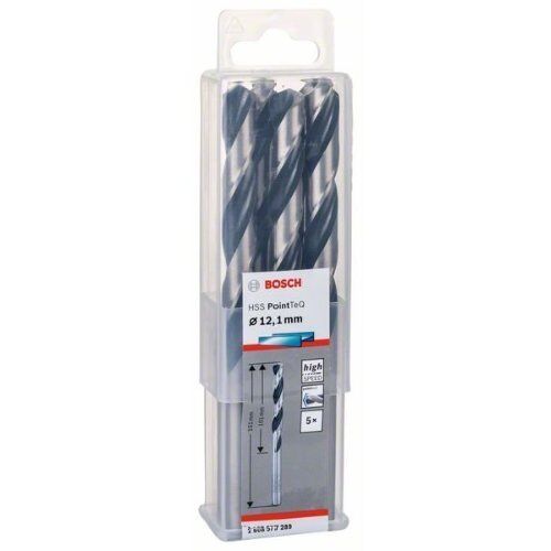  HSS PointTeQ Spiralbohrer mit zylindrischem Schaft Bosch HSS-Spiralbohrer PointTeQ 12,1 mm, für Bohrmaschinen 12371815