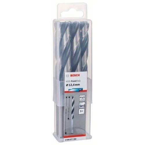  HSS PointTeQ Spiralbohrer mit zylindrischem Schaft Bosch HSS-Spiralbohrer PointTeQ 12,4 mm, für Bohrmaschinen 12371799