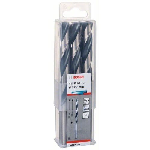  HSS PointTeQ Spiralbohrer mit zylindrischem Schaft Bosch HSS-Spiralbohrer PointTeQ 12,6 mm, für Bohrmaschinen 12371741