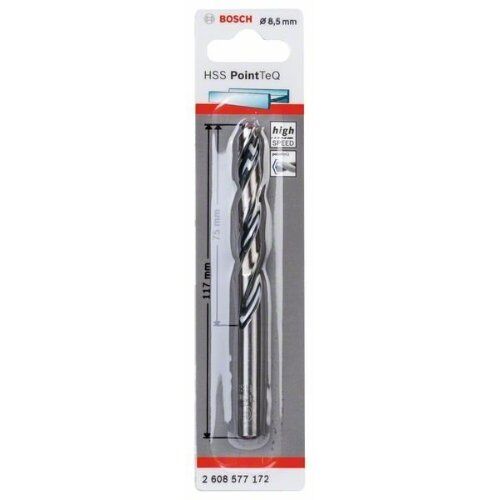  HSS PointTeQ Spiralbohrer mit zylindrischem Schaft Bosch HSS-Spiralbohrer PointTeQ 8,5 mm, für Bohrmaschinen 12371785